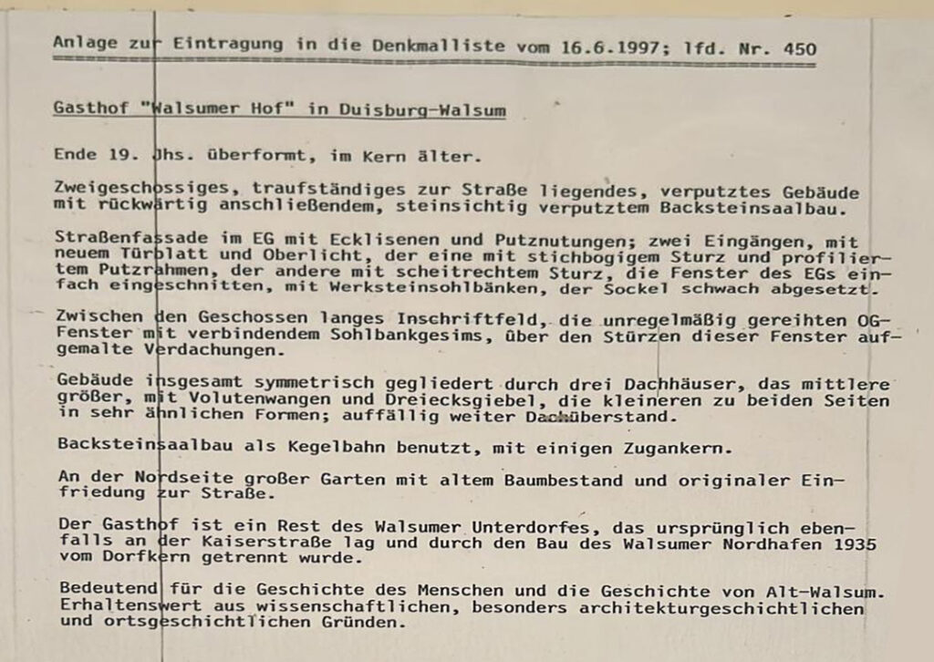Denkmalschutz Walsumer Hof